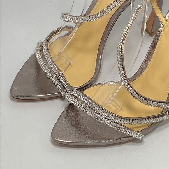 Alexandre Birman Alana 100 Embellished Metallic Leather Sandals size 39 - Picture 4 of 13